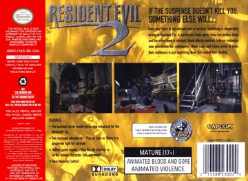 Resident Evil 2 (USA) box cover back